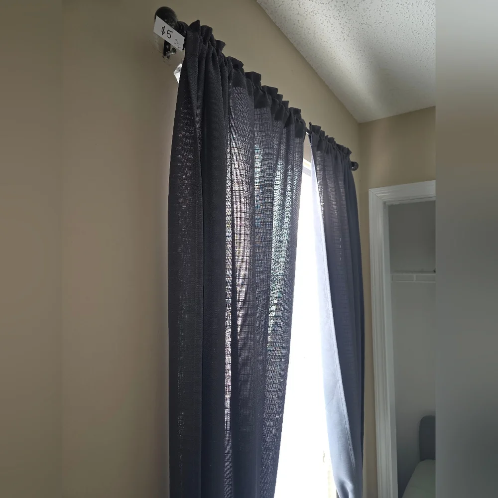 Gray Drapes - Window Curtain Panel